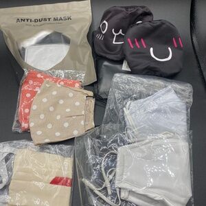 Bundle of 8 cute reusable face masks - NEW